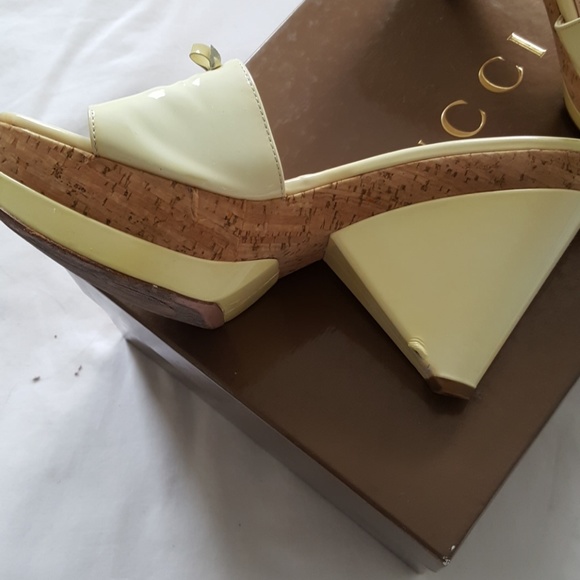 PRADA OFF WHITE WEDGE SANDALS  AUTHENTIC - Picture 6 of 8